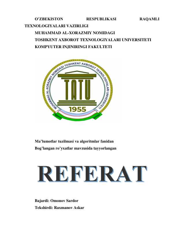 Ma'lumotlarni heshlash(xeshlash) algoritmlari