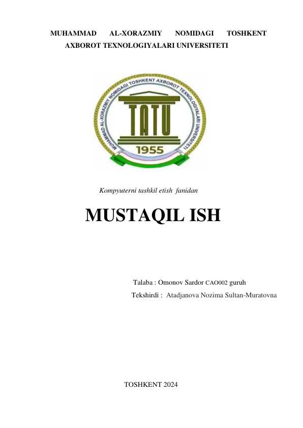 Buyruqlar tizimi arxitekturasi : amallar turlari