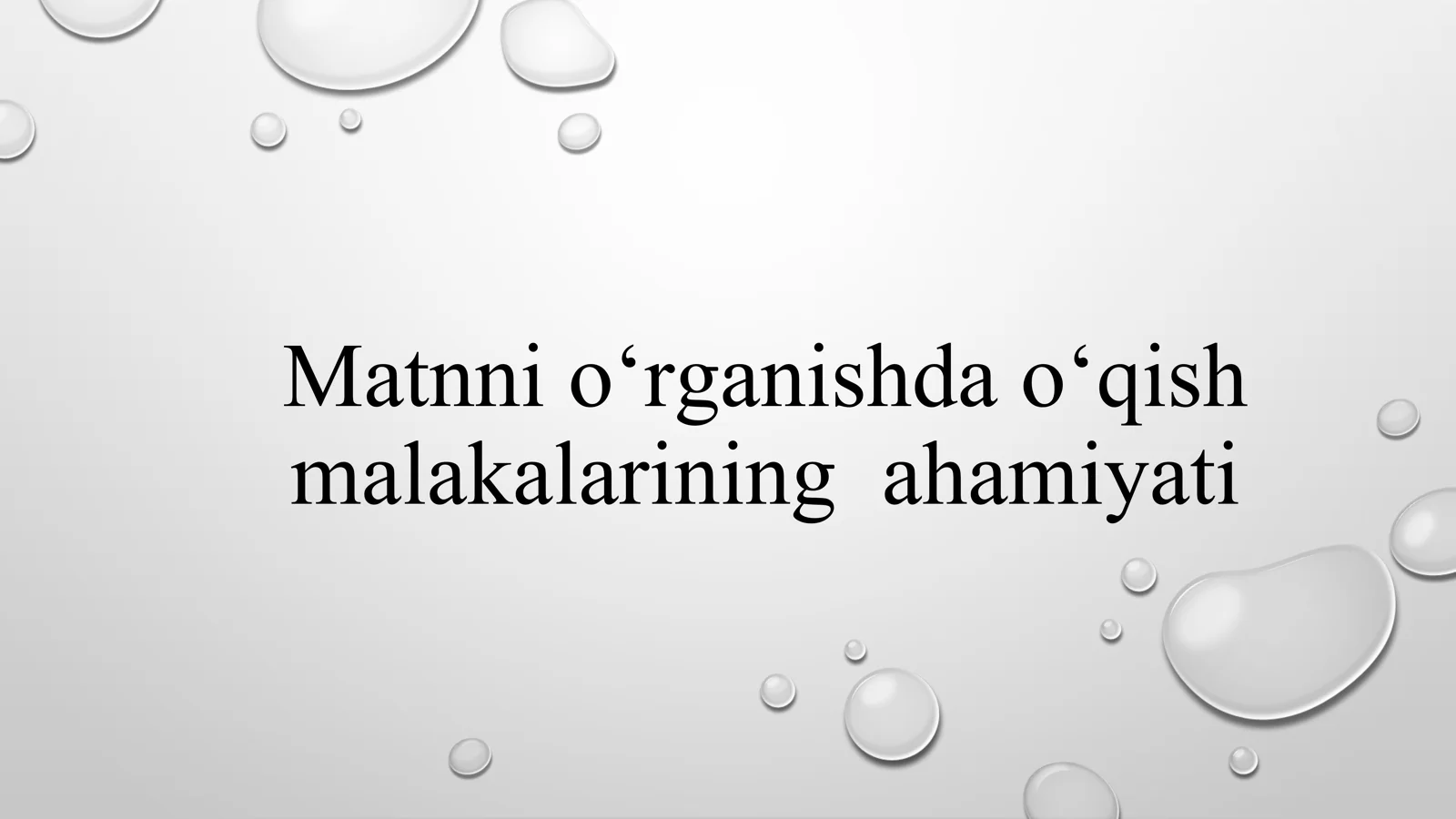 Matni oʻrgatish metodikasi