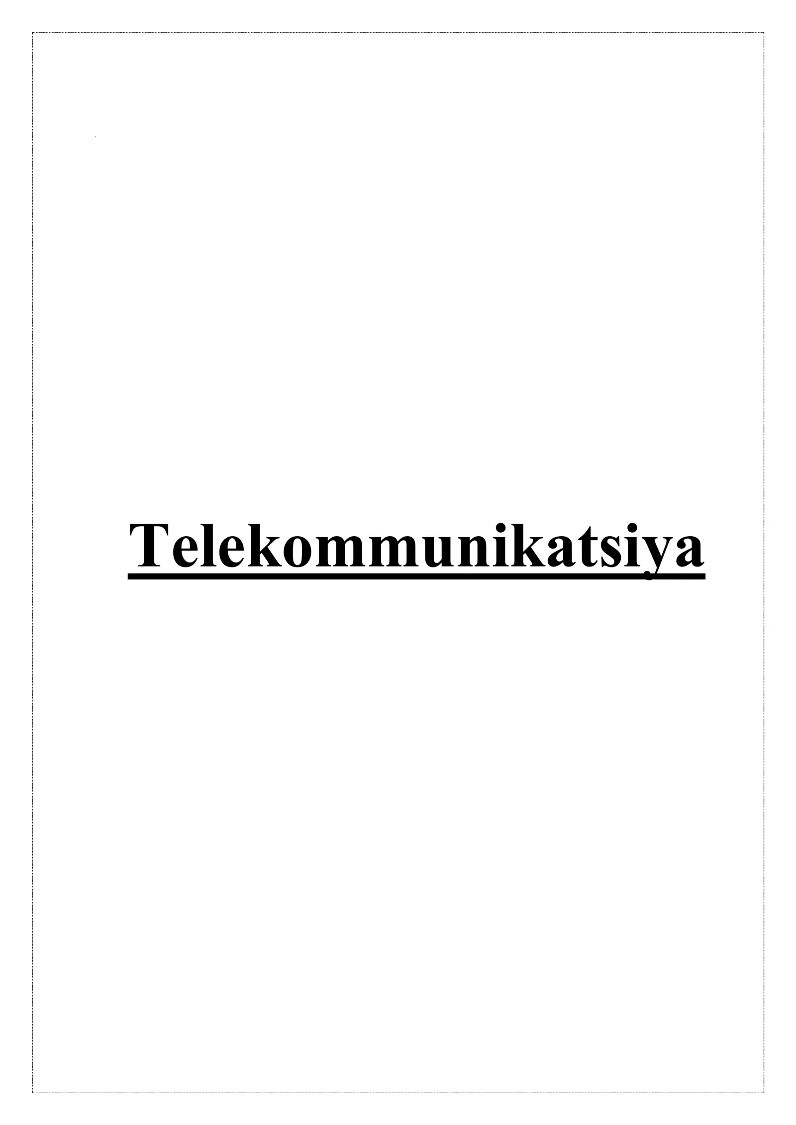 Telekommunikatsiya