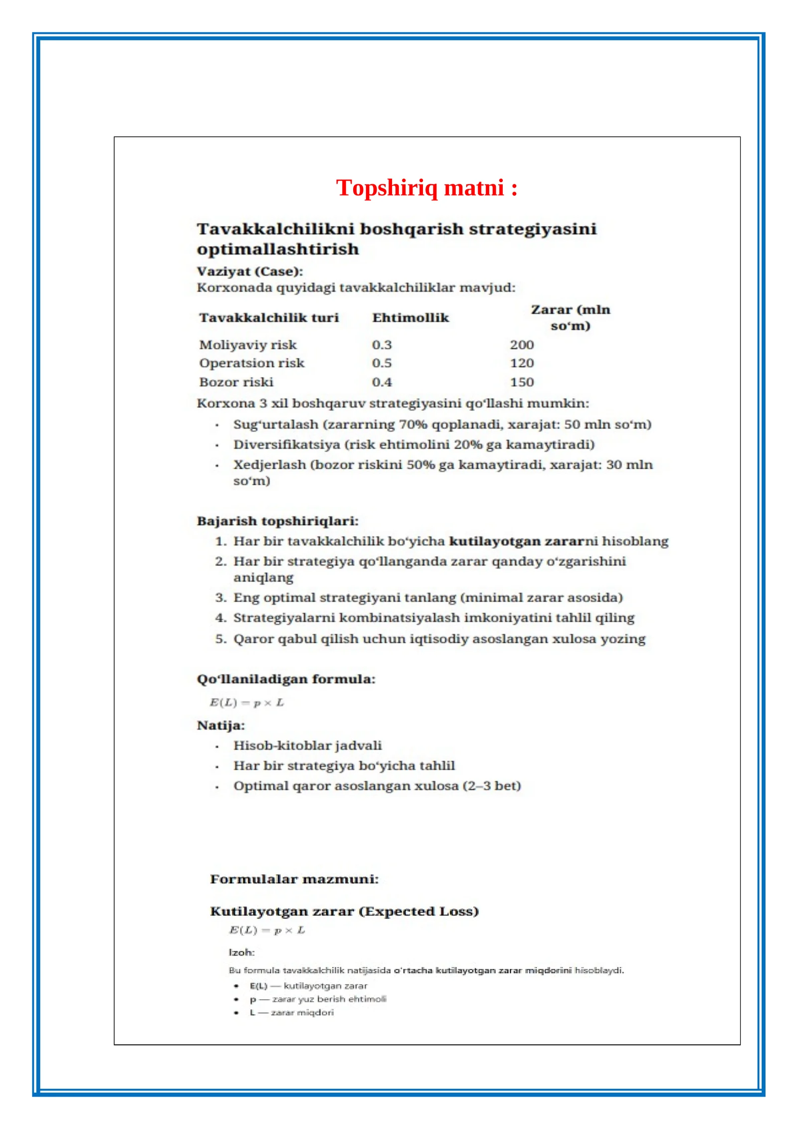 TAVAKKALCHILIKNI BOSHQARISH: TO‘LIQ ILMIY TAHLIL