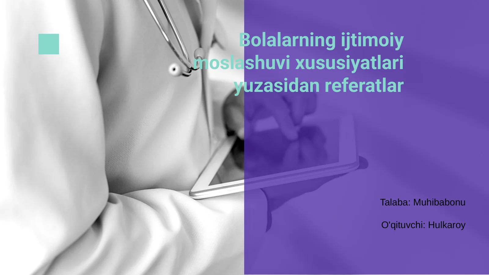 Bolalarning ijtimoiy moslashuvi xususiyatlari yuzasidan referatlar