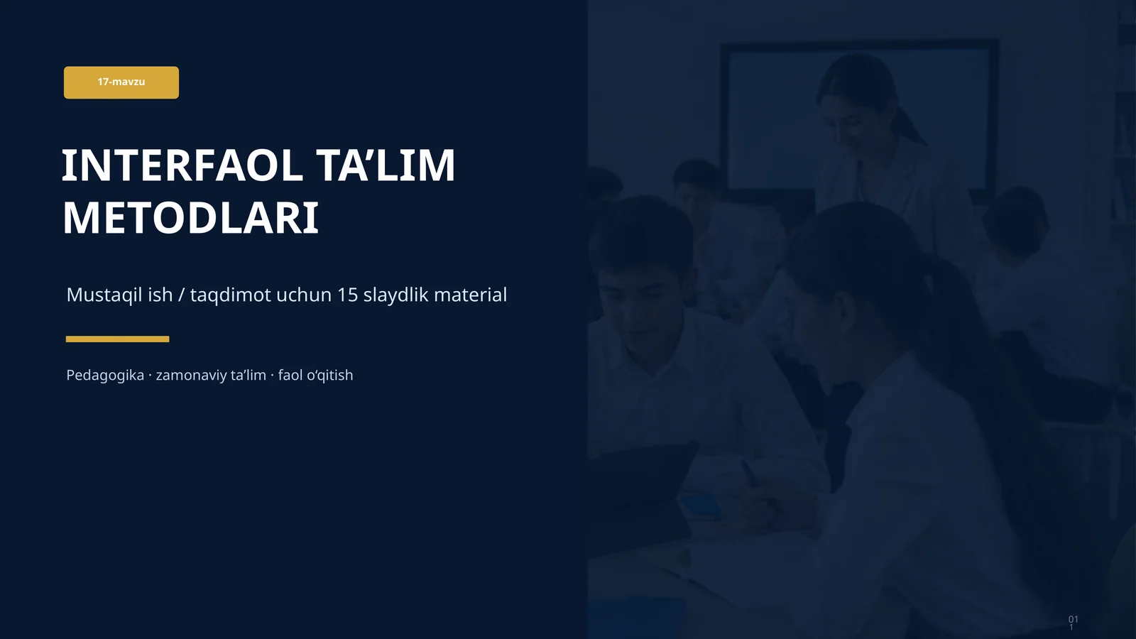 INTERFAOL TA’LIM METODLARI