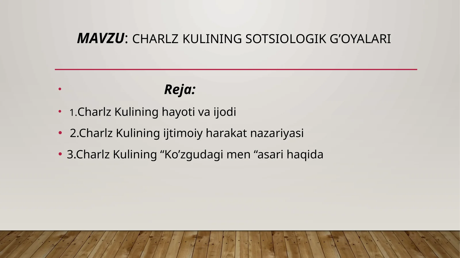 charlz kulining sotsiologik g’oyalari