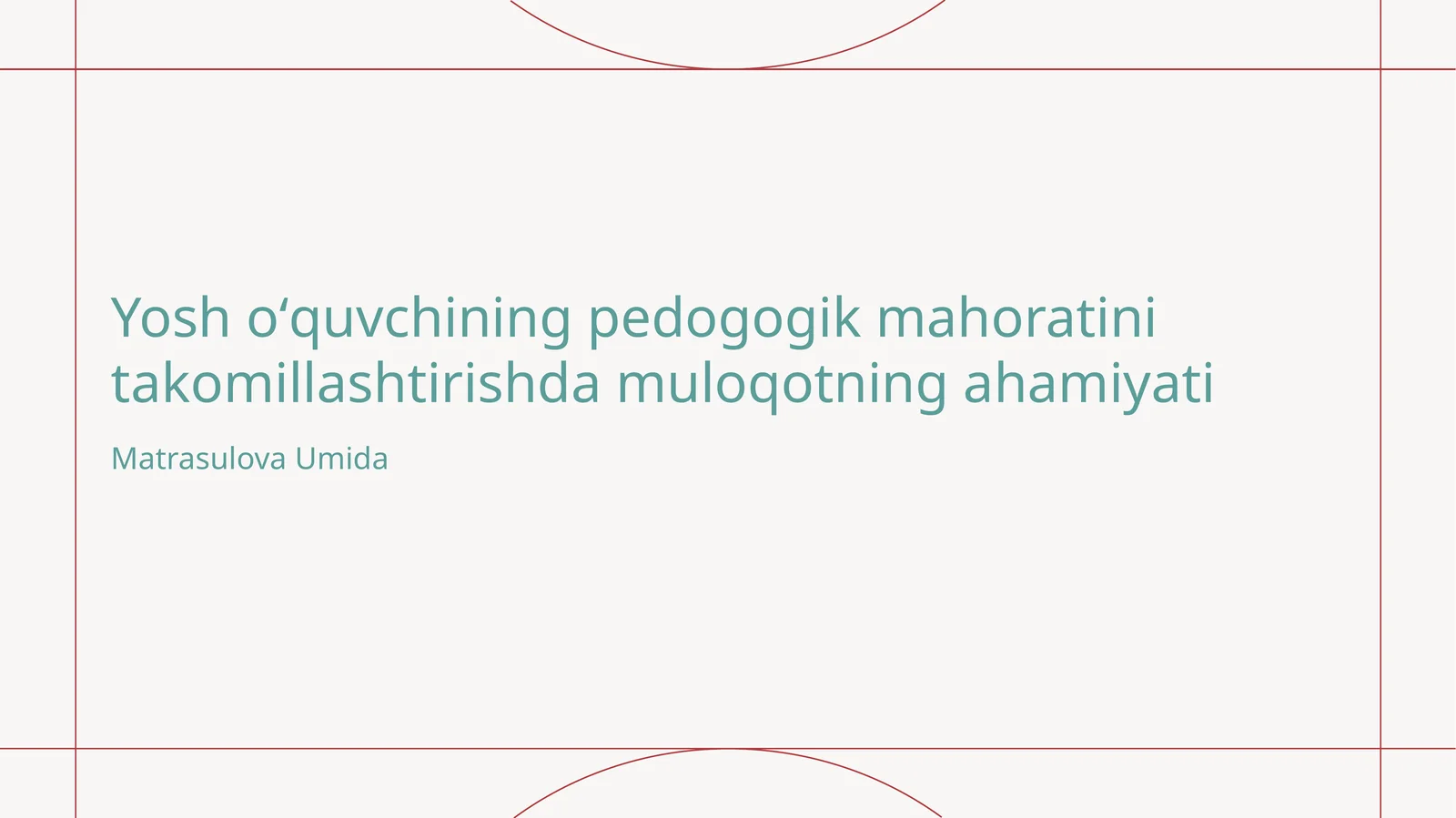 Muloqotning asosiysi