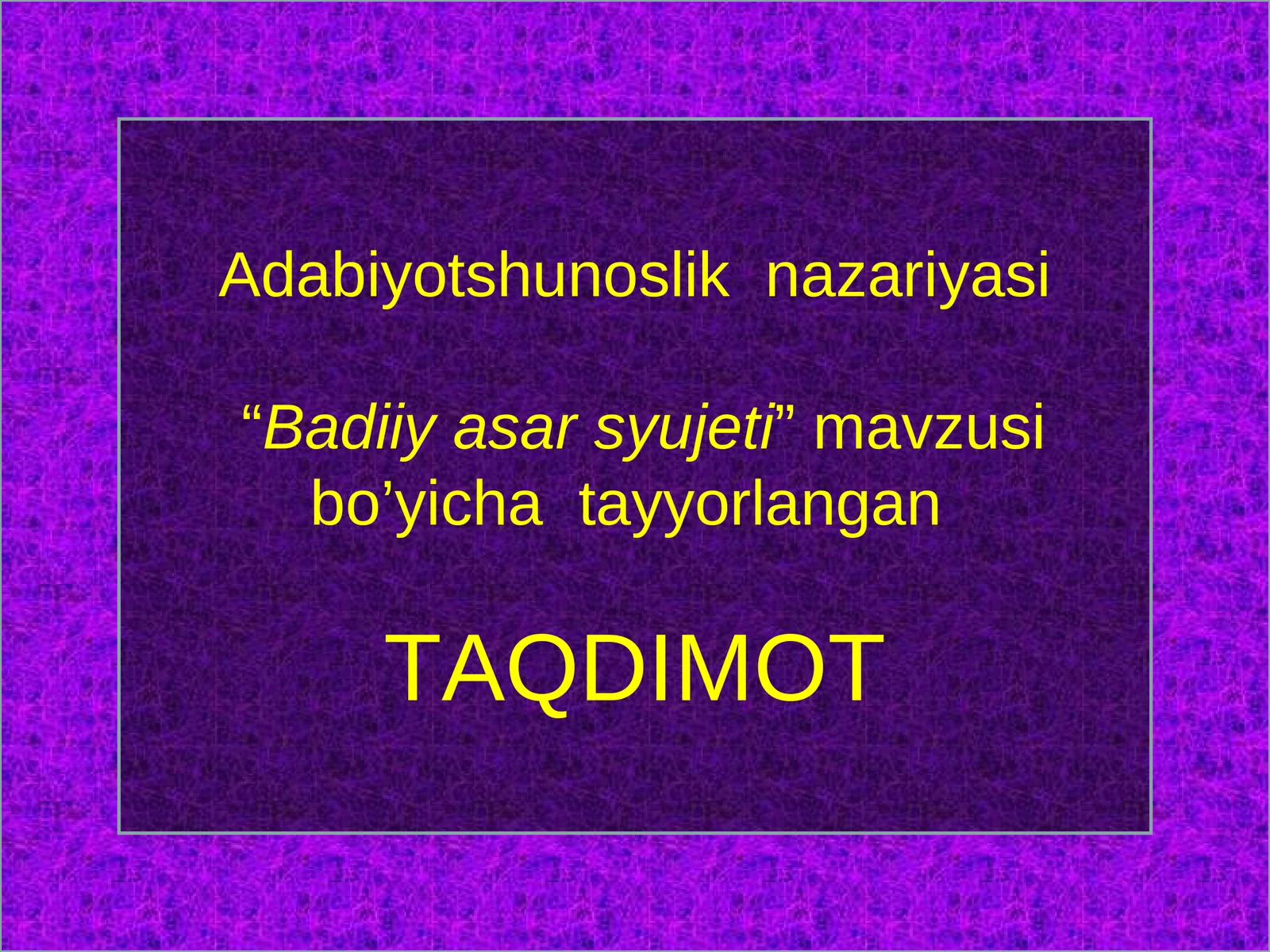 Adabiyotshunoslik nazariyasi