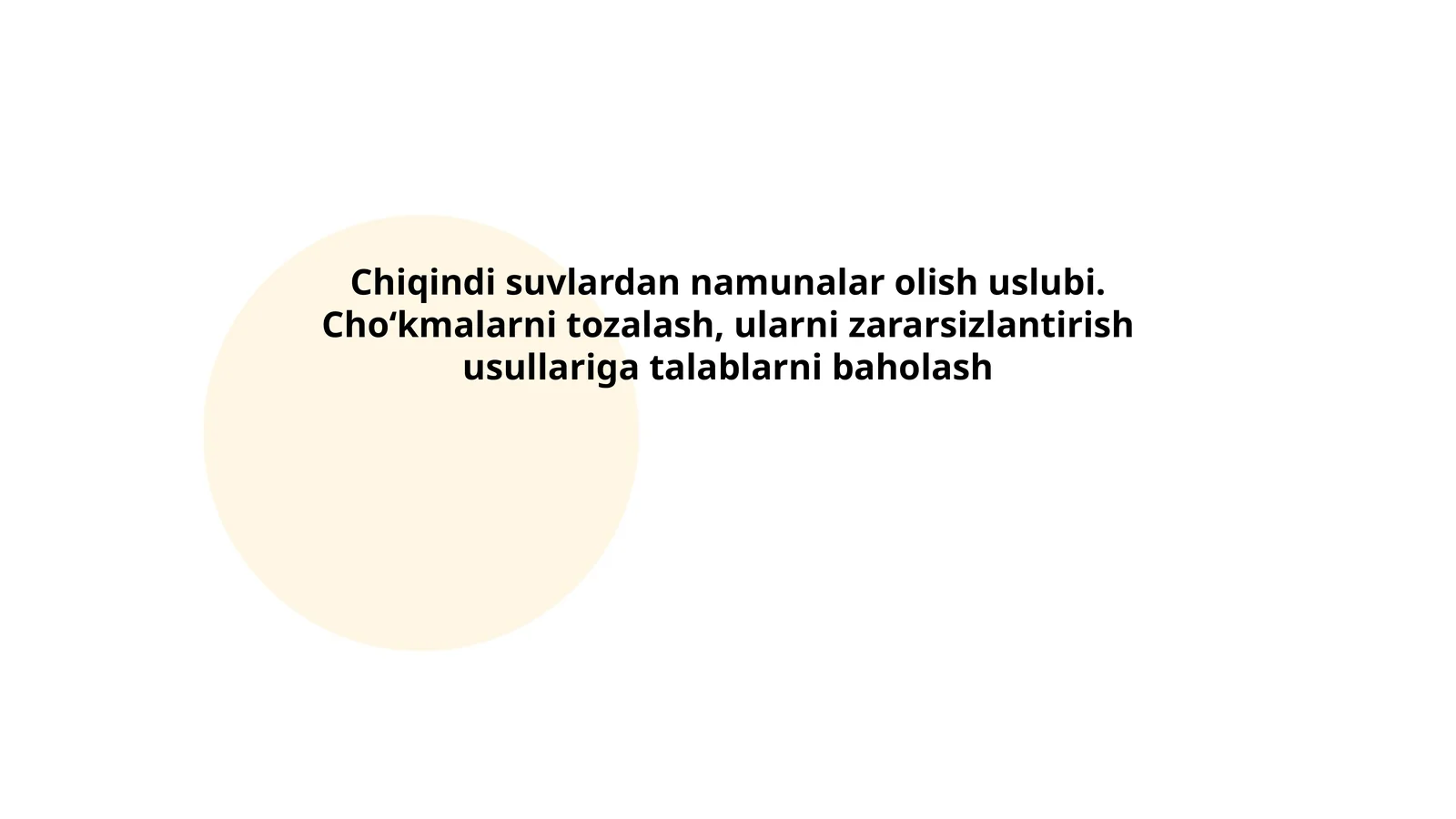 Chiqindi suvlardan namunalar olish uslubi
