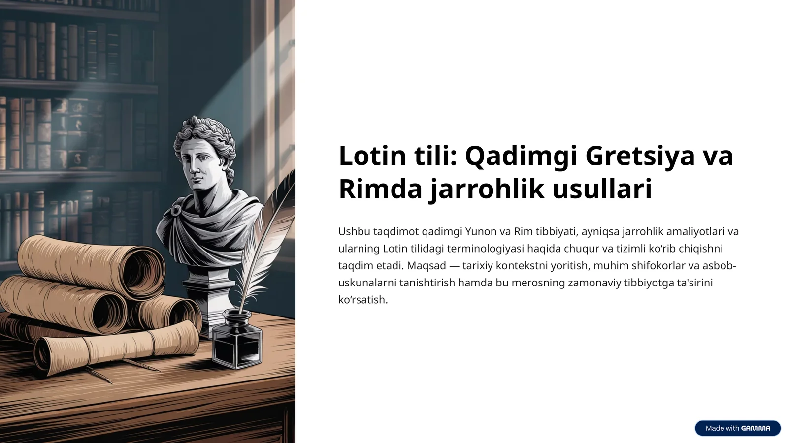 Lotin tili: Qadimgi Gretsiya va Rimda jarrohlik usullari