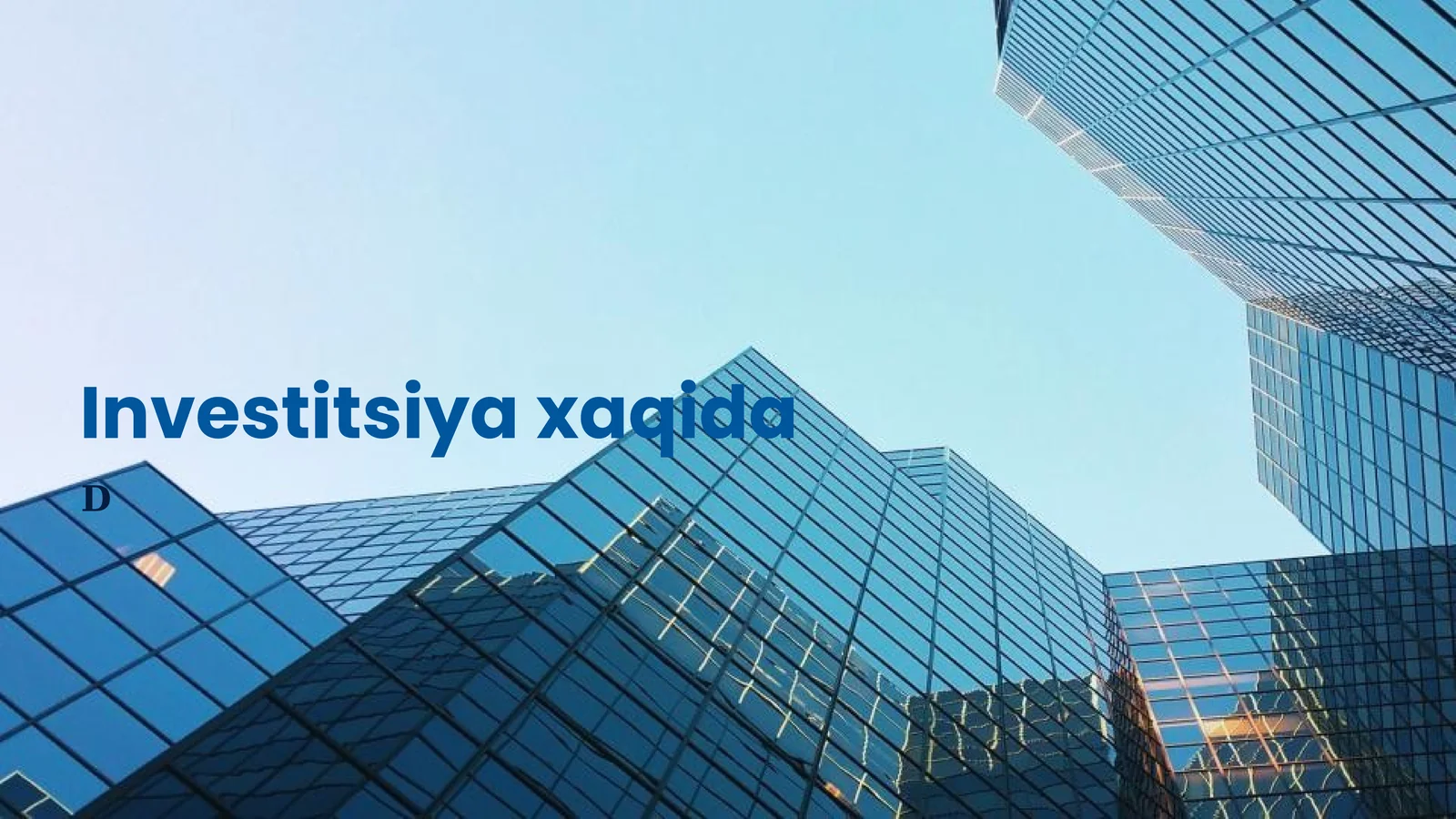 Investitsiya xaqida