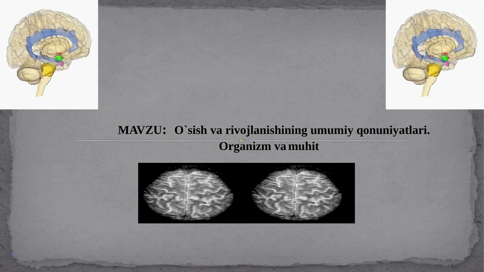 O`sish va rivojlanishning umumiy qonuniyatları