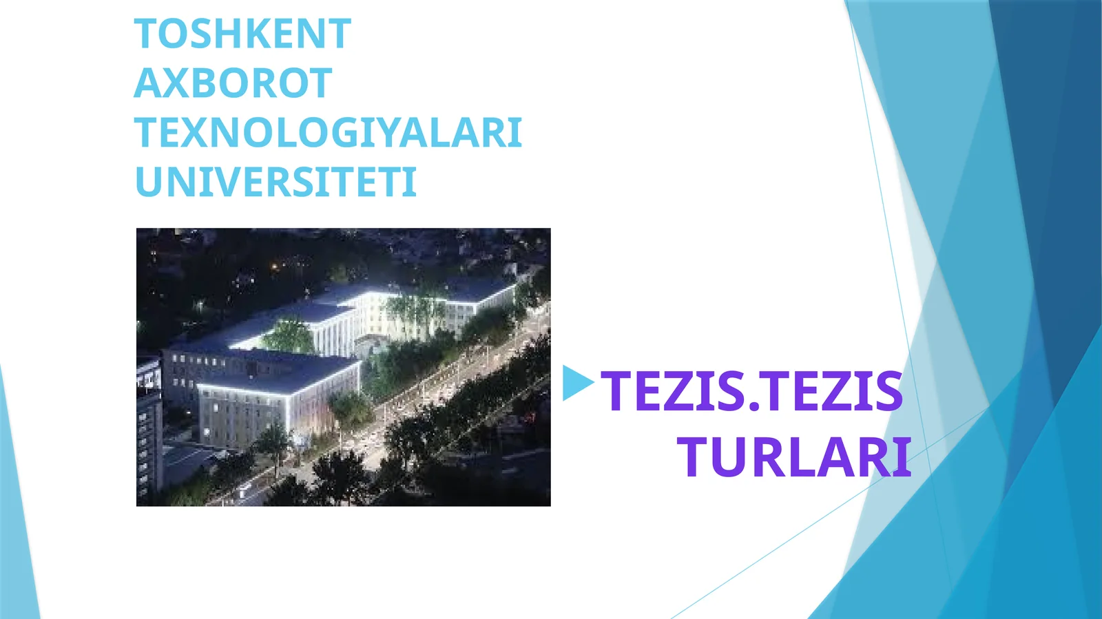 Tezis.Tezis turlari