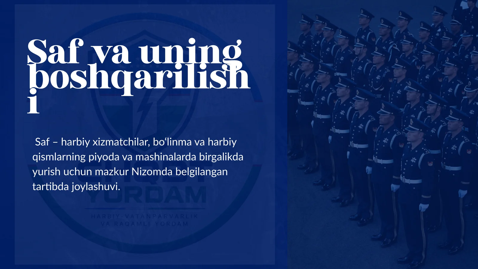 Saf va uning boshqarilishi Taqdimot