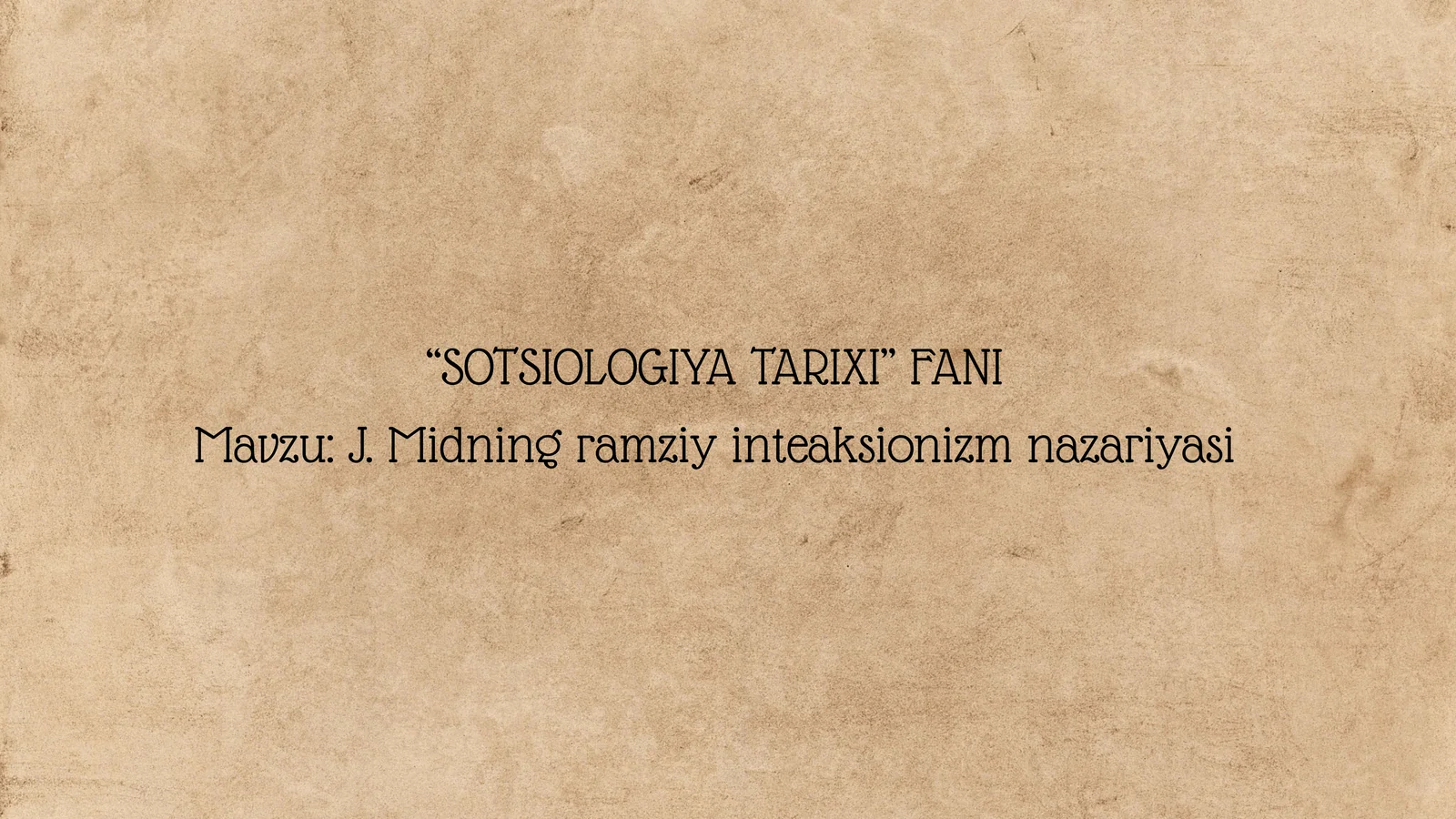 J. Midning ramziy inteaksionizm nazariyasi