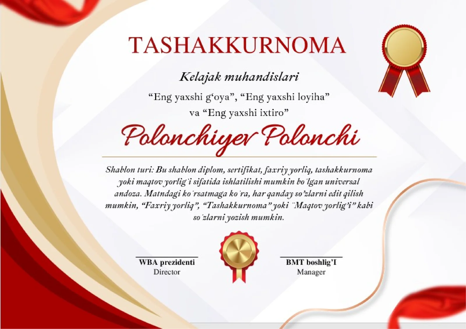TASHAKKURNOMA