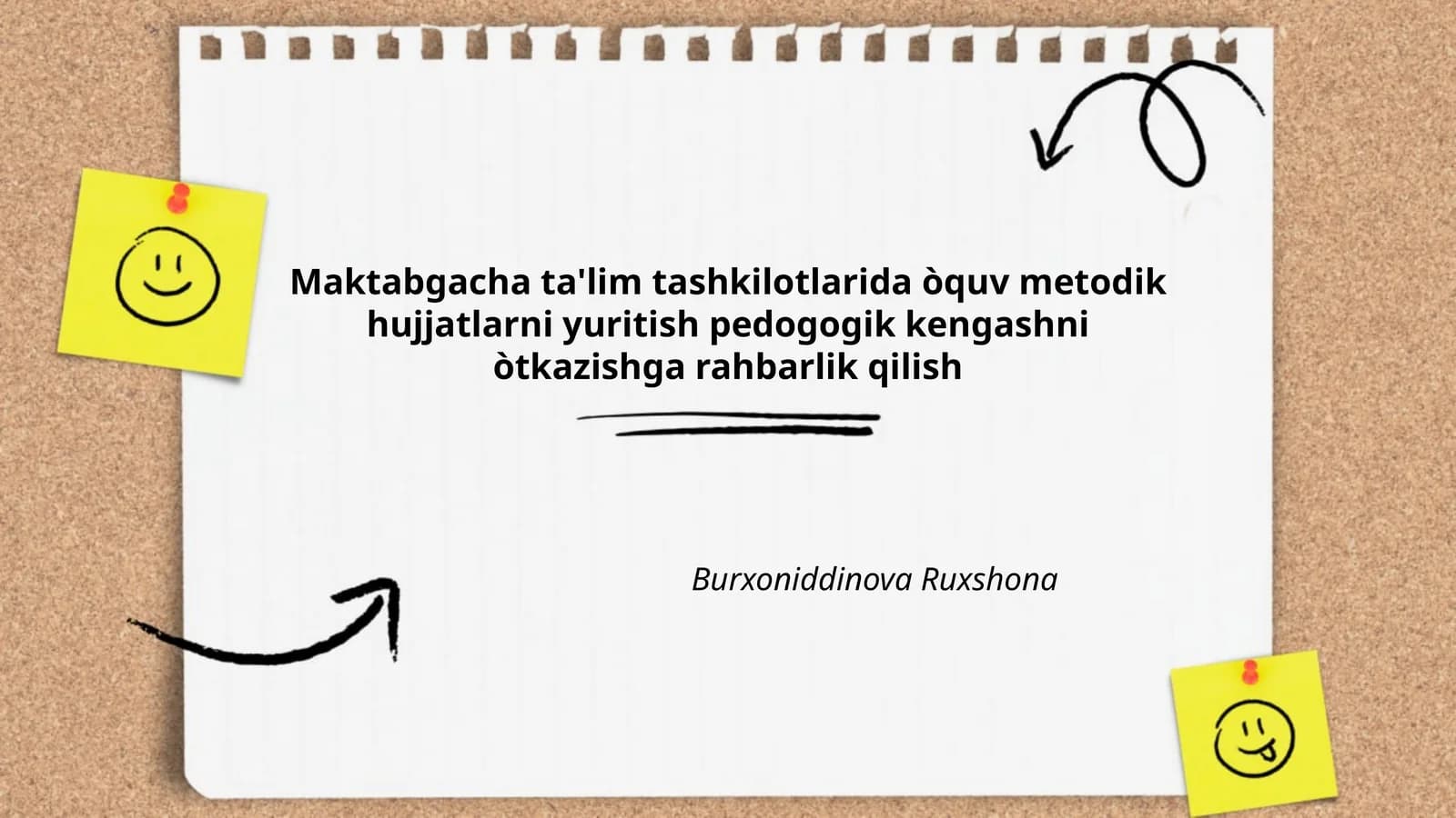 Maktabgacha ta'lim tashkilotlarida òquv metodik hujjatlarni yuritish pedogogik kengashni òtkazishga rahbarlik qilish