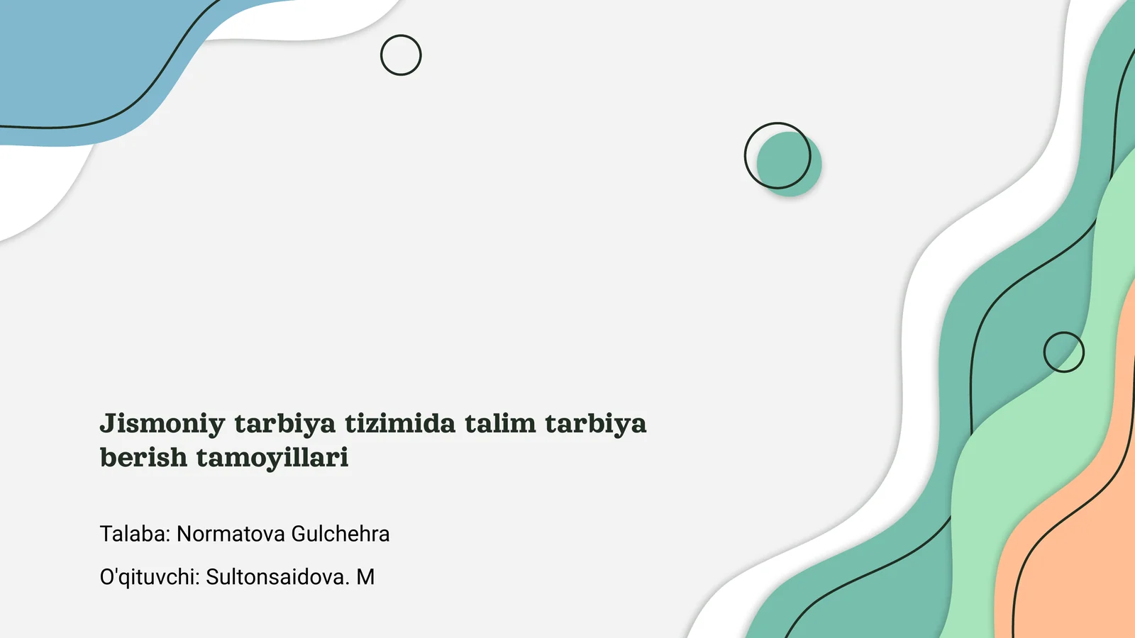 Jismoniy tarbiya tizimida talim tarbiya berish tamoyillari