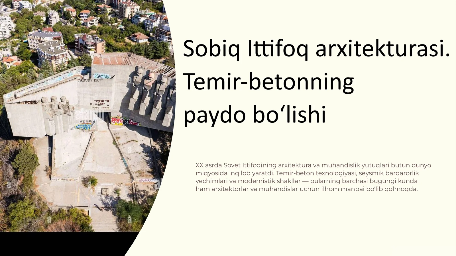 Sobiq Ittifoq arxitekturasi. Temir-betonning paydo bo‘lishi.pptx