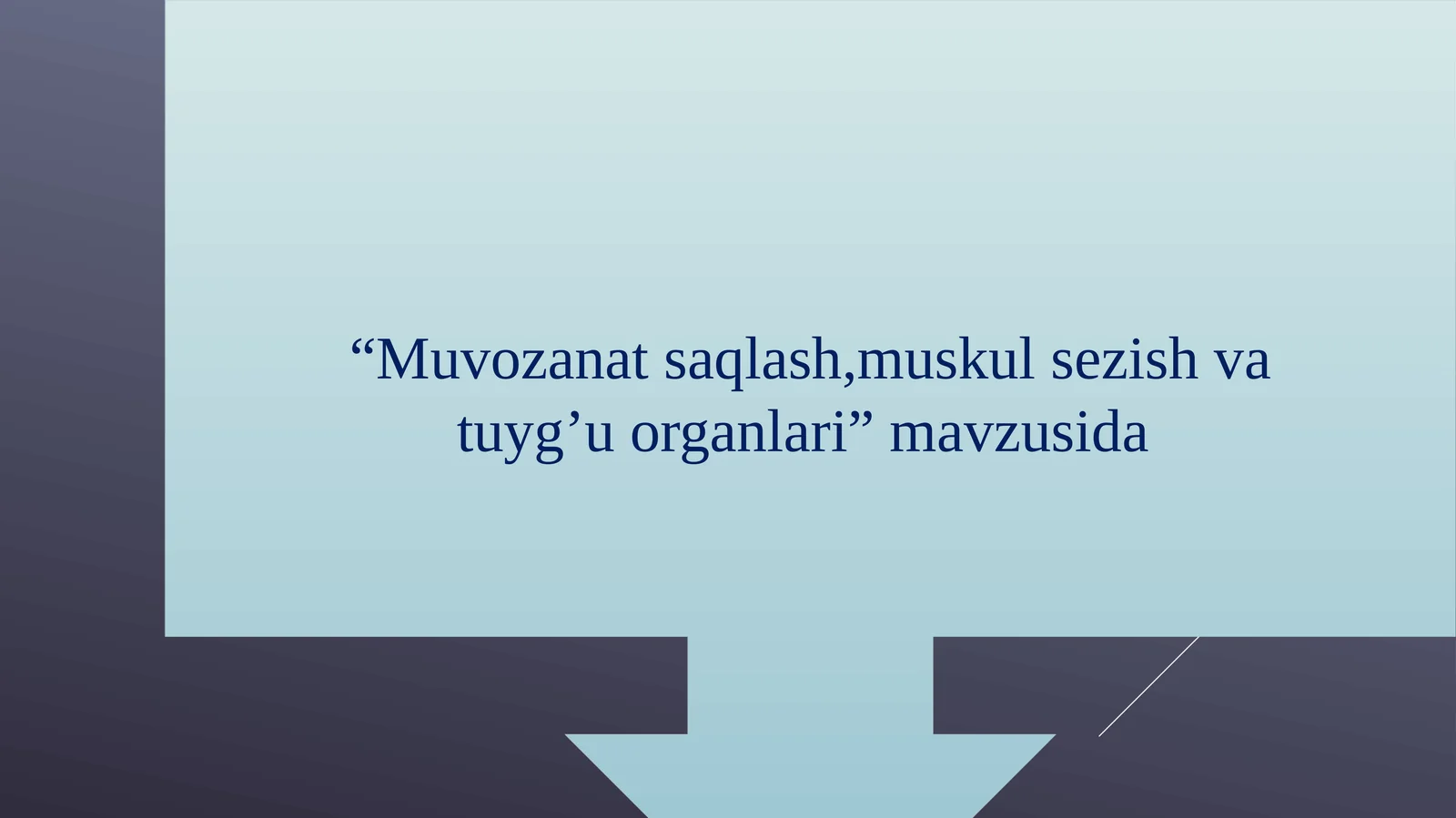 Muvozanatsaqlash, muskulsezish va tuyg’u organlari