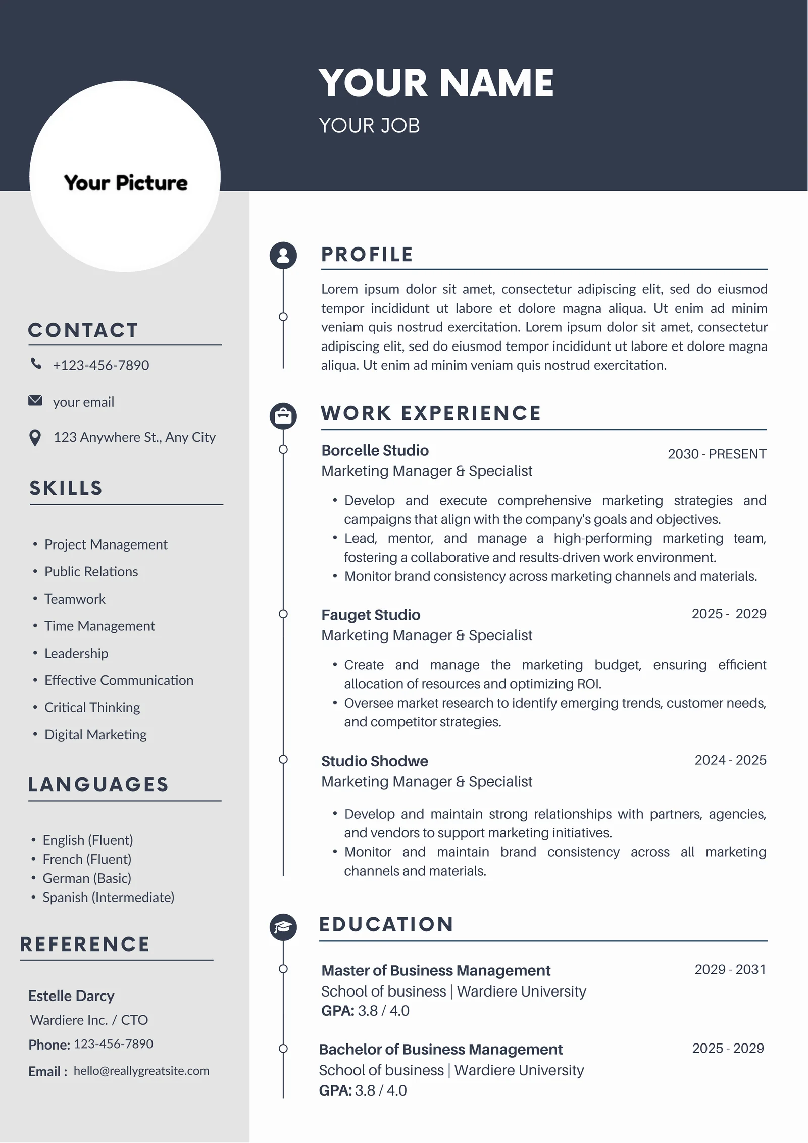 Your Resume (CV), shaxsiy ma'lumotnoma