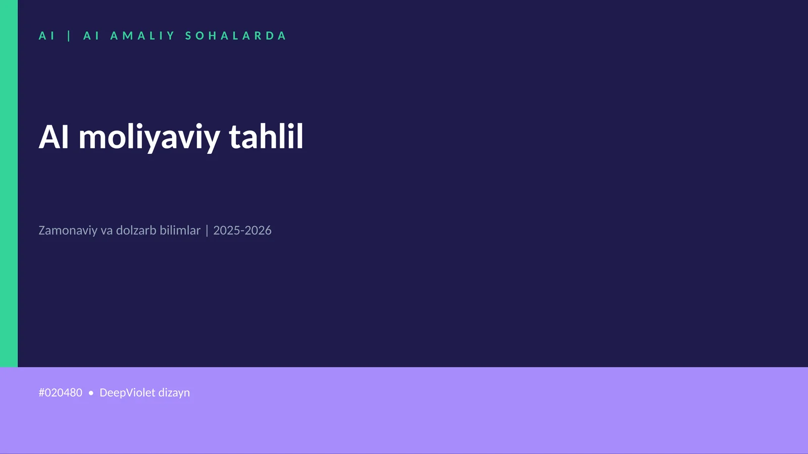 AI moliyaviy tahlil