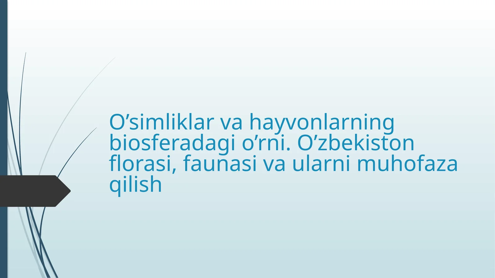 O’simliklarvahayvonlarningbiosferadagio’rni.O’zbekistonflorasi,faunasivaularnimuhofazaqilish