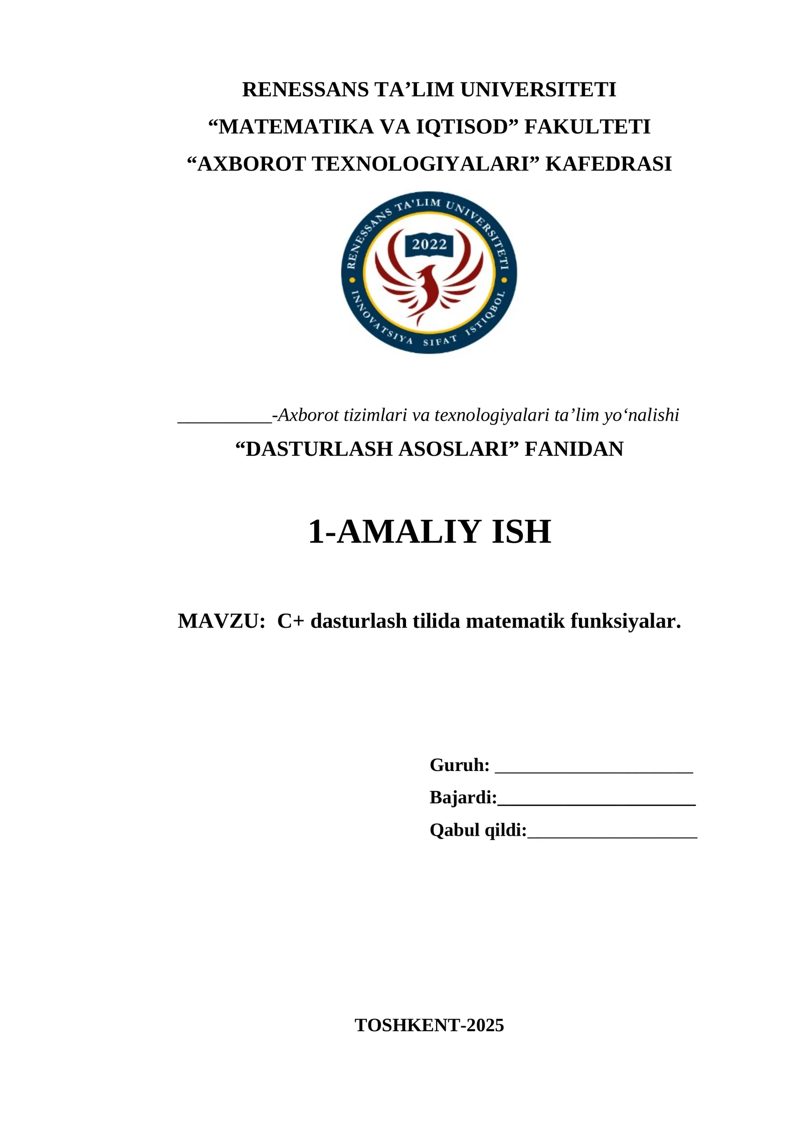 Amaliy ish