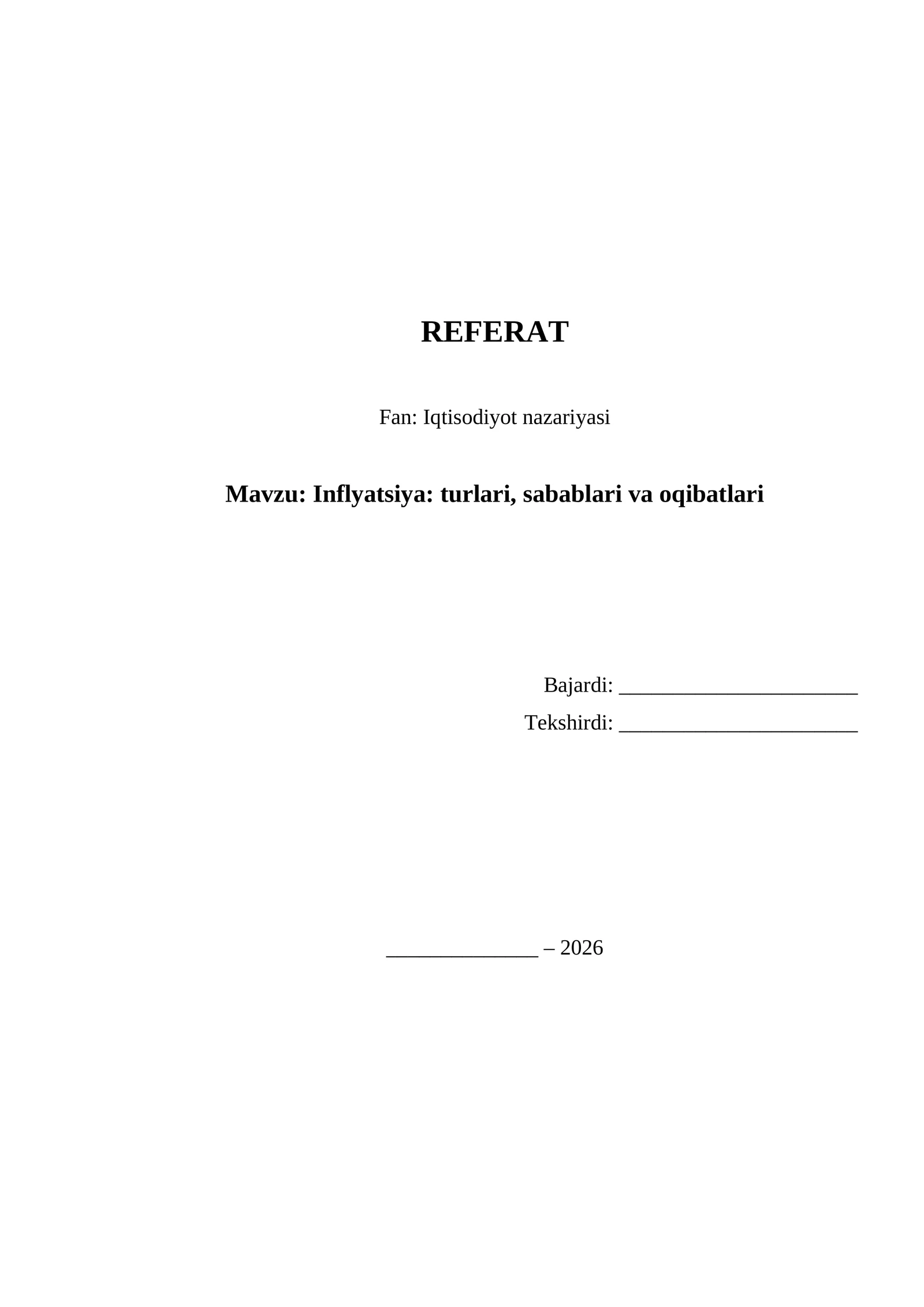 Inflyatsiya: turlari, sabablari va oqibatlari