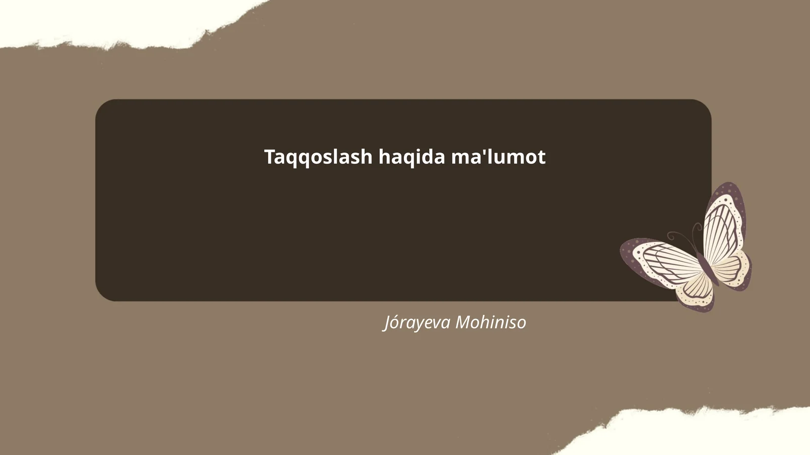 Taqqoslash haqida ma'lumot