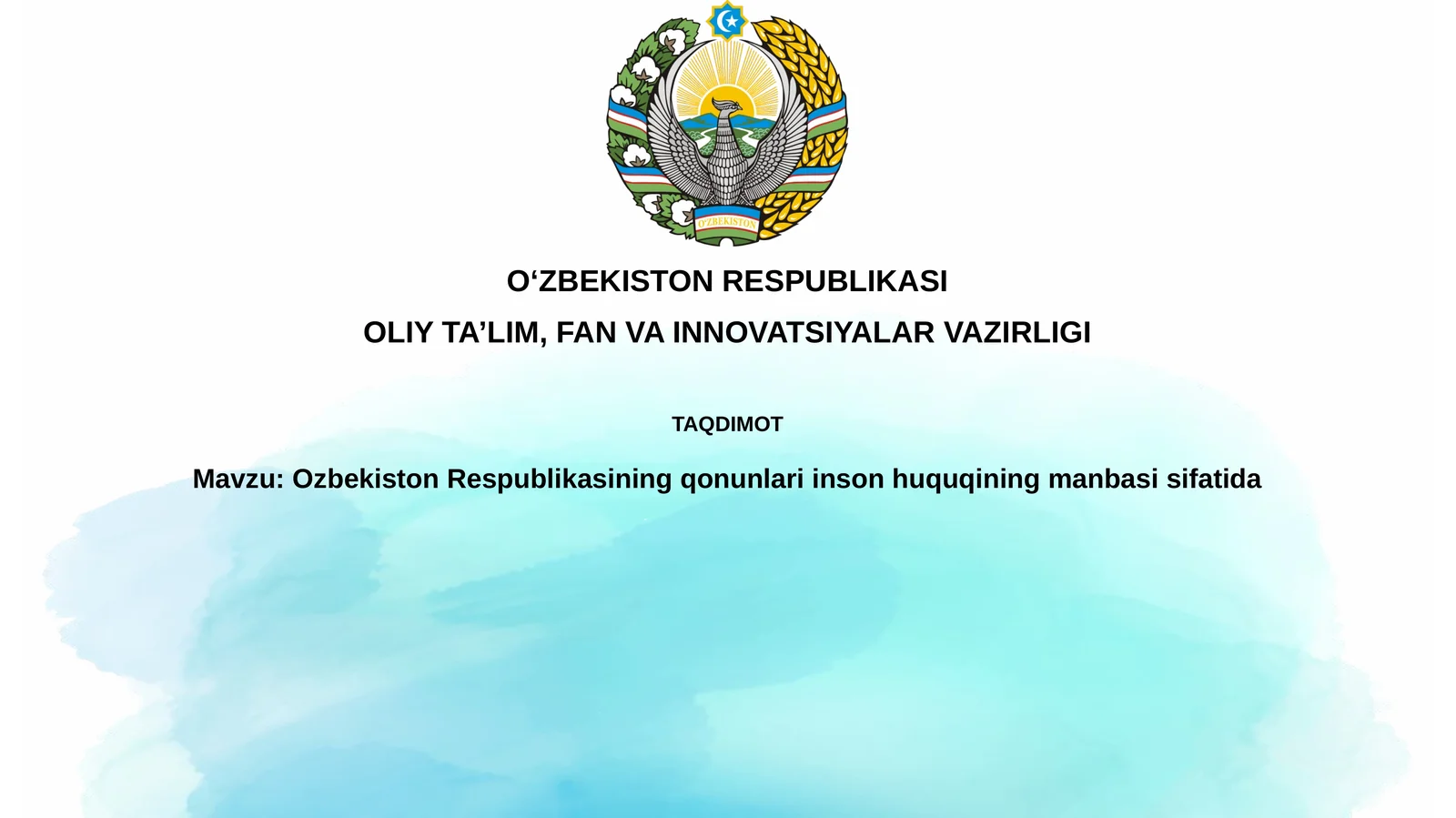 O'zbekiston Respublikasi Konstitutsiyasi - Inson Huquqlarining Asosi