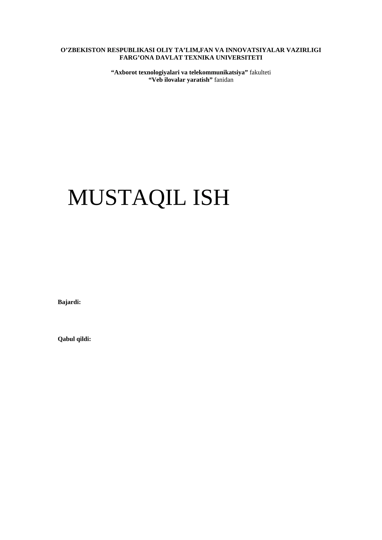 TATUFF DASTURLASH MASALALAR PLATFORMASI SAYTINI  YASASH