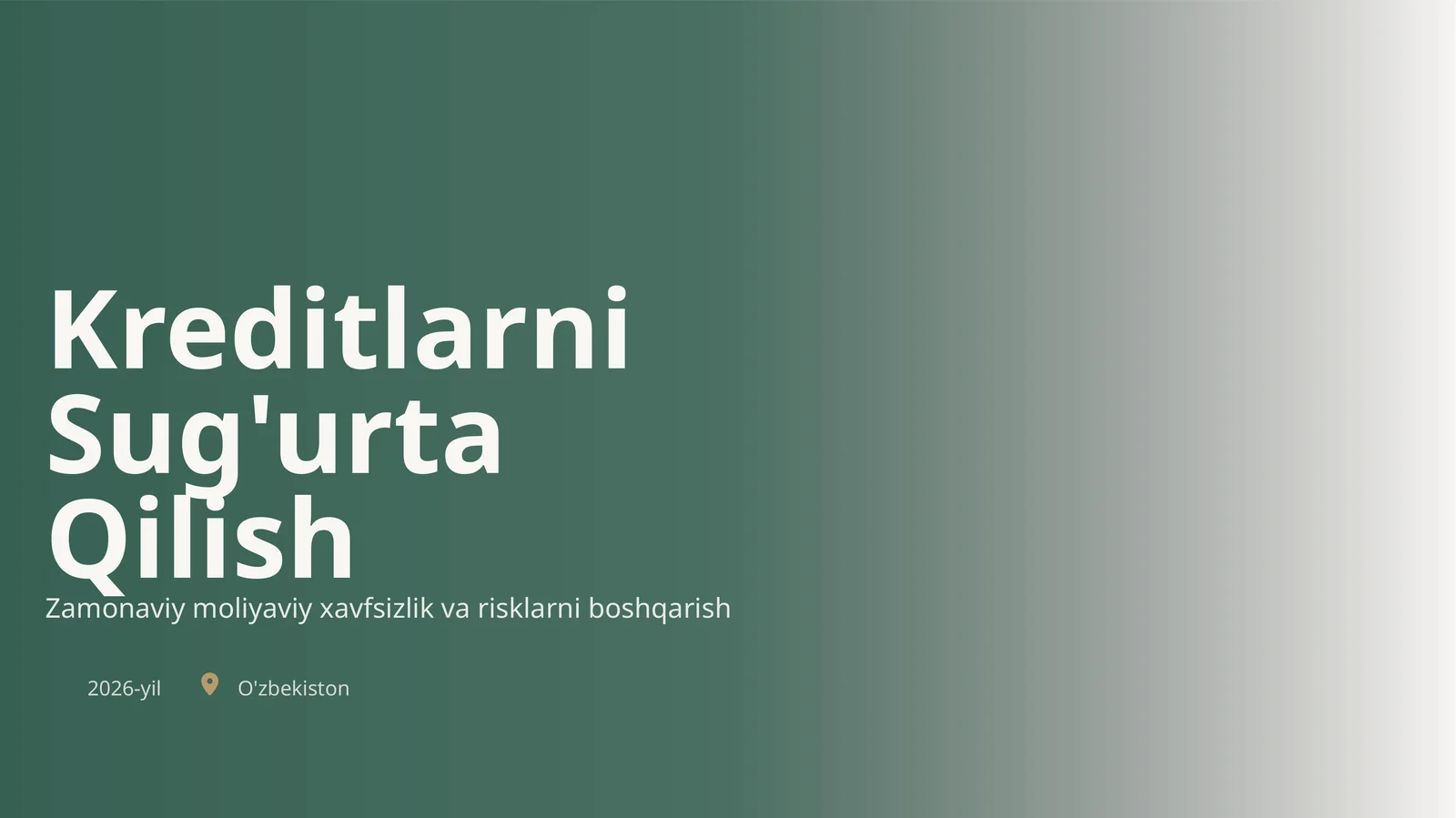 Kreditlarni Sug'urta Qilish