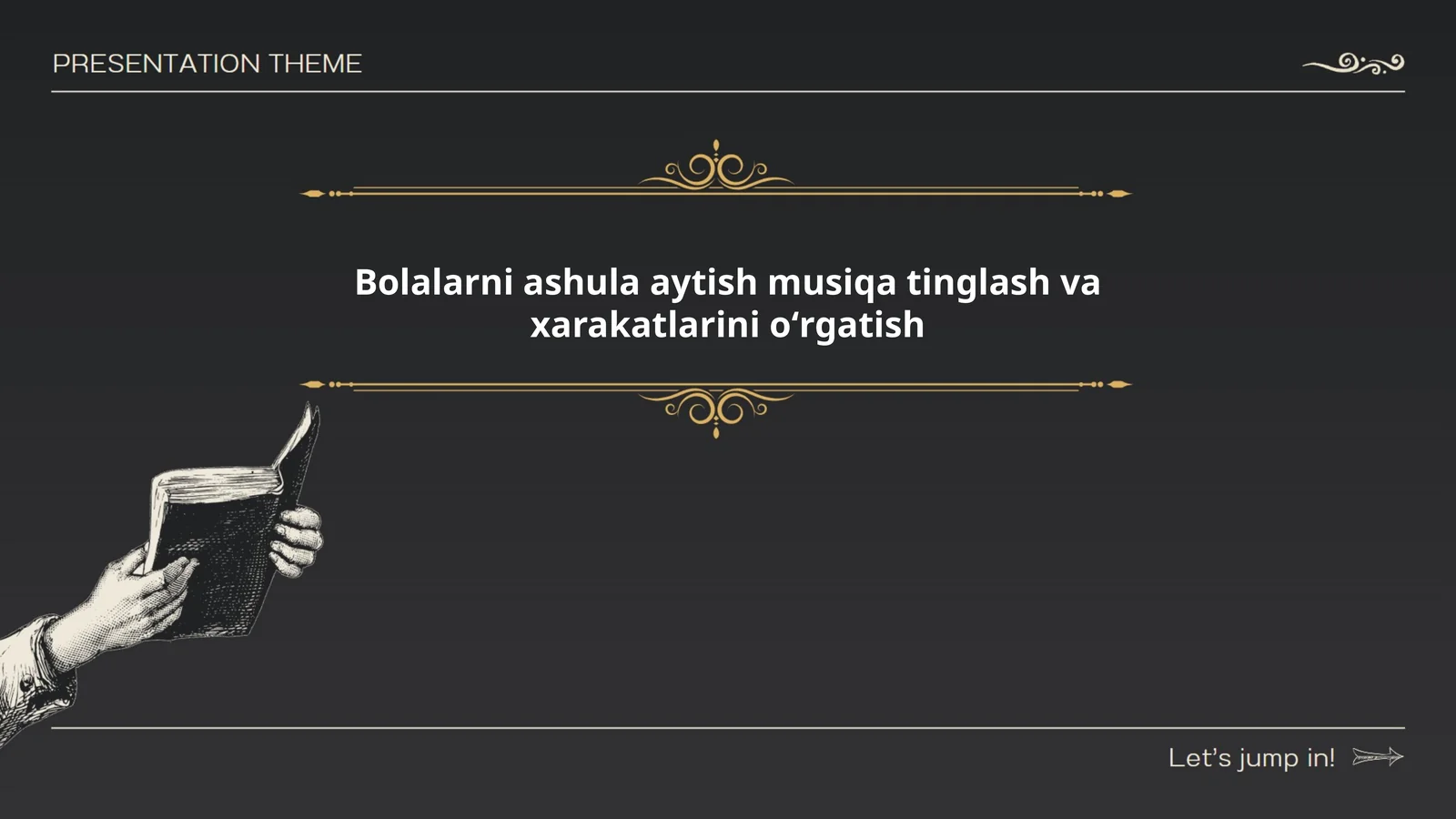 Bolalarni ashula aytish musiqa tinglash va xarakatlarini oʻrgatish
