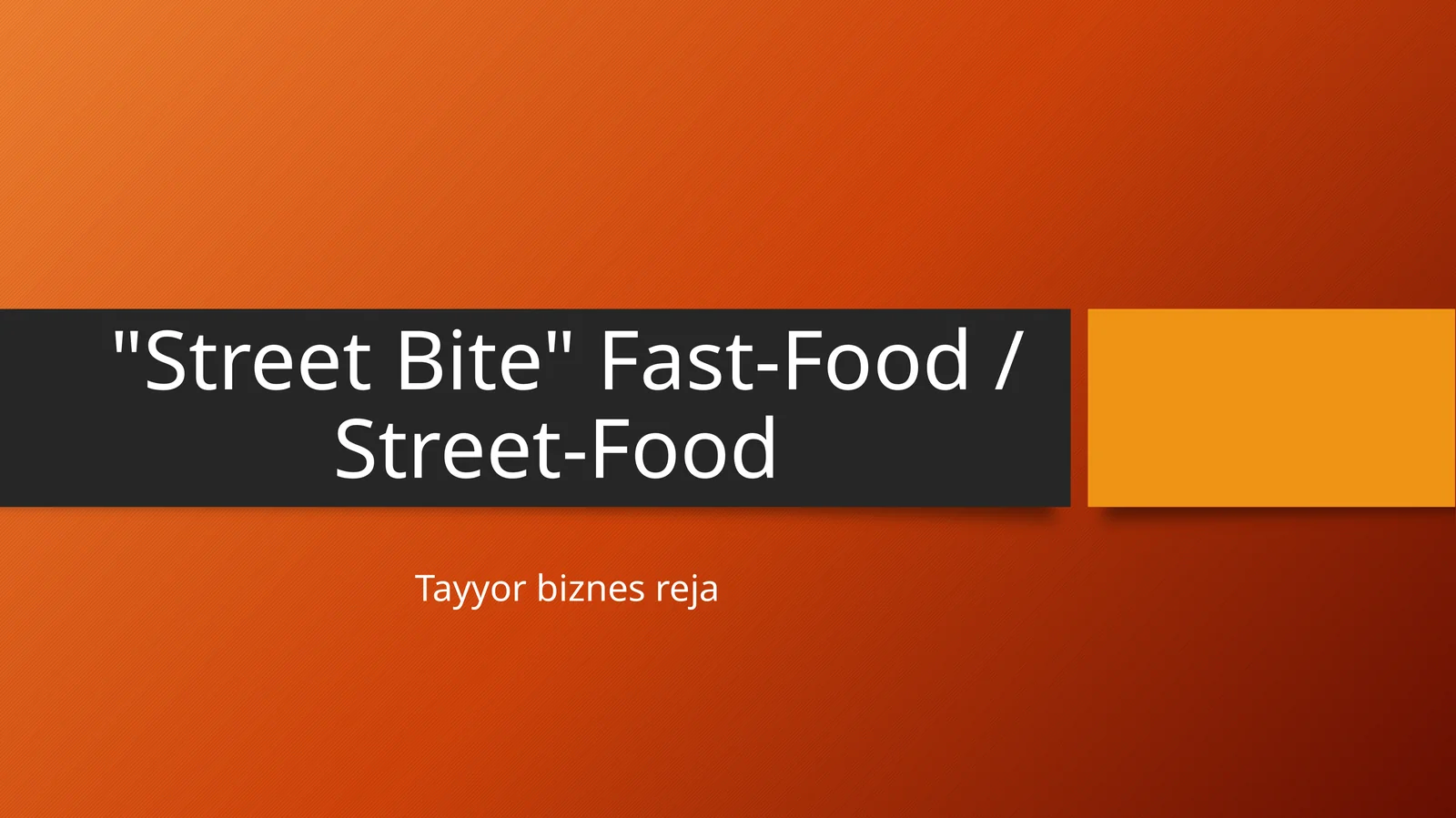 Tayyor biznes reja