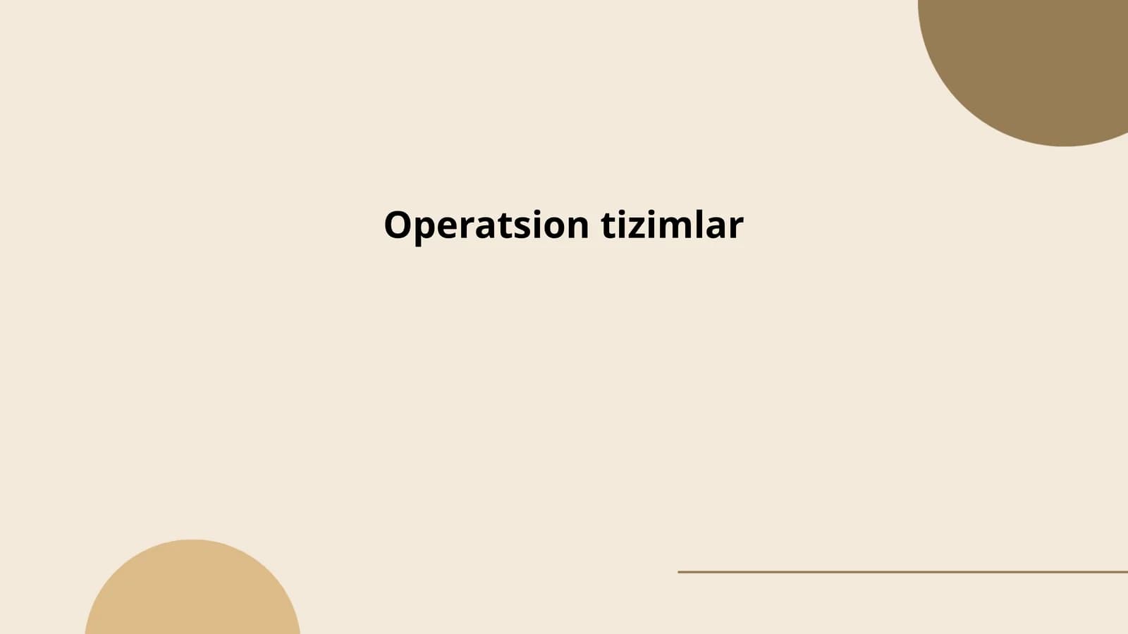 Operatsion tizimlar