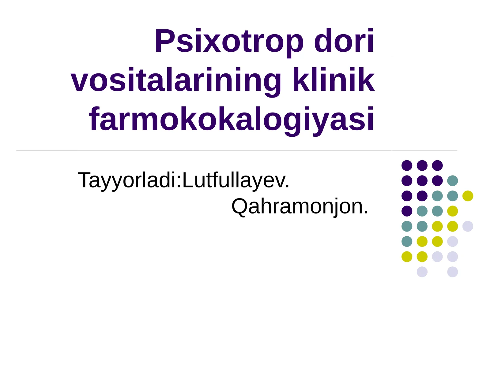 Psixotropdorivositalariningklinikfarmokokalogiyasi