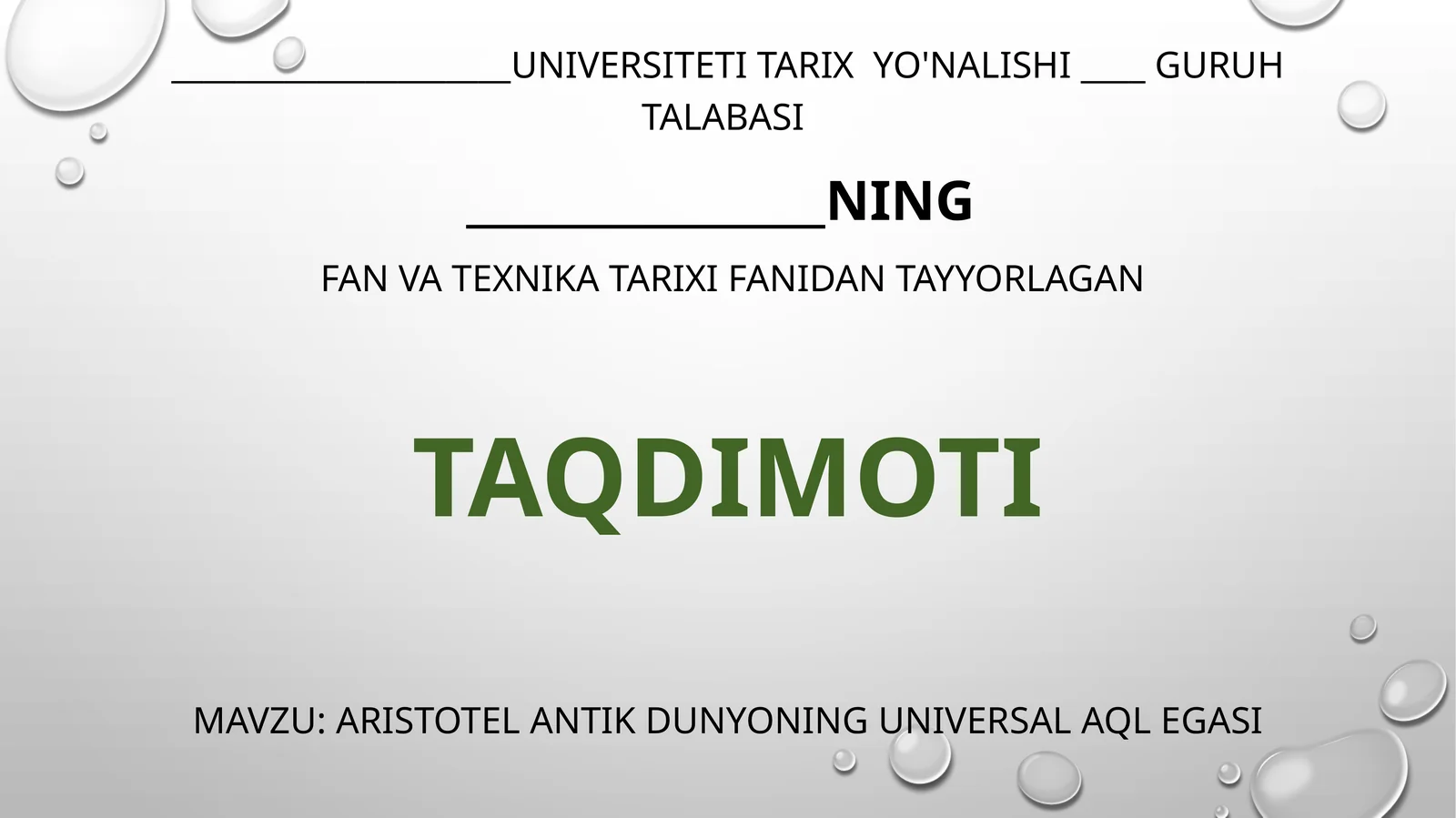 Aristotel Antik Dünyoning Universalaq Legasi