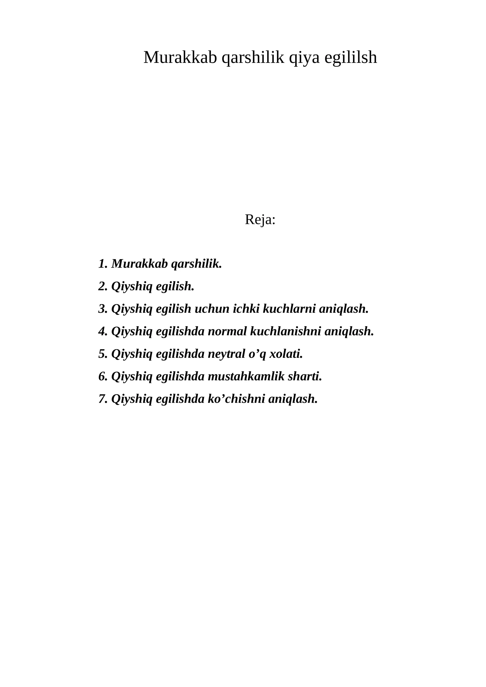 Qiyshiq egilish