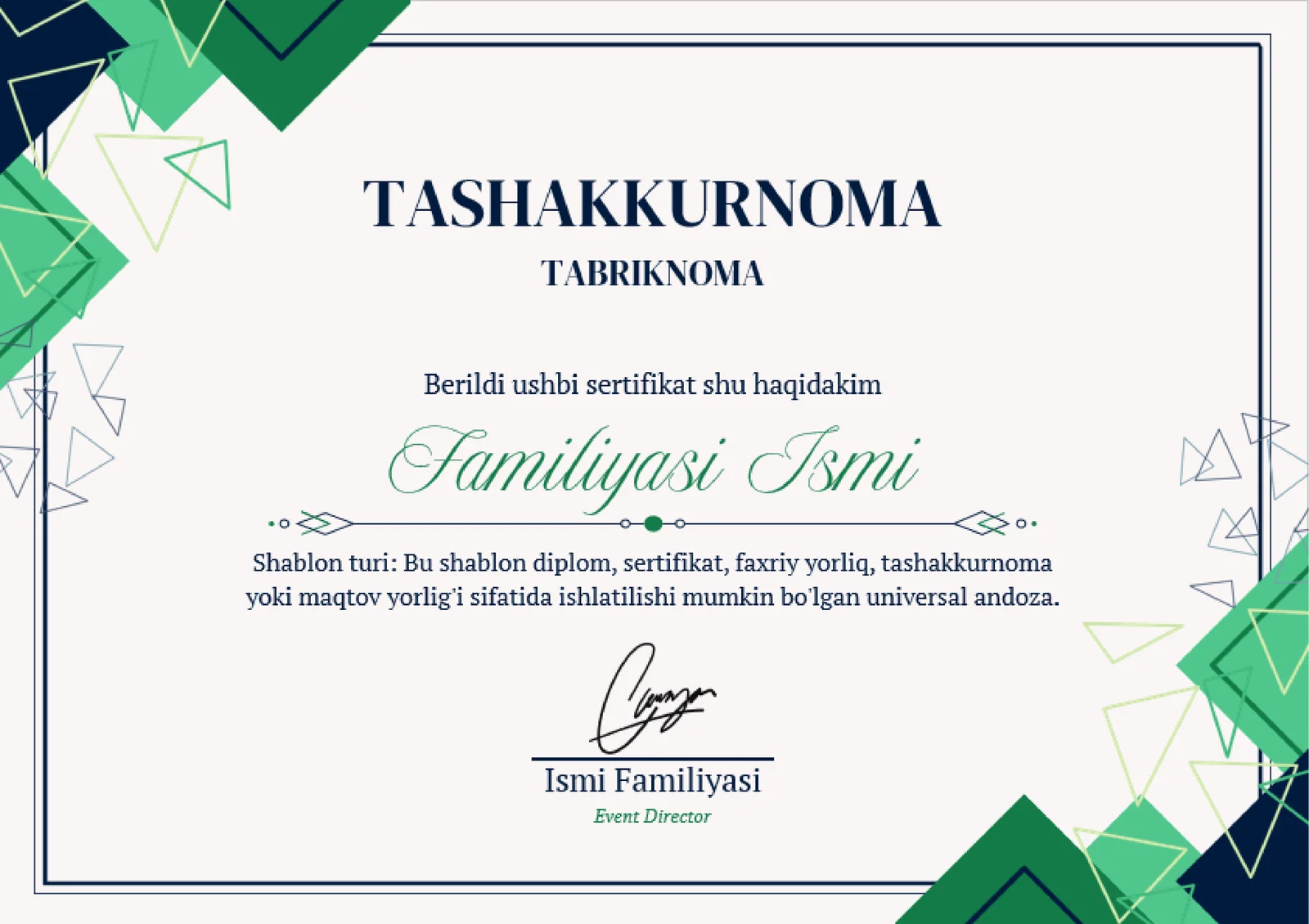 TASHAKKURNOMA